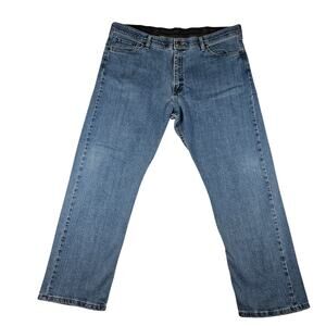 Wrangler Men's 42x30 5 Pocket Jeans Straight Leg Stretch Waist Denim Workwear